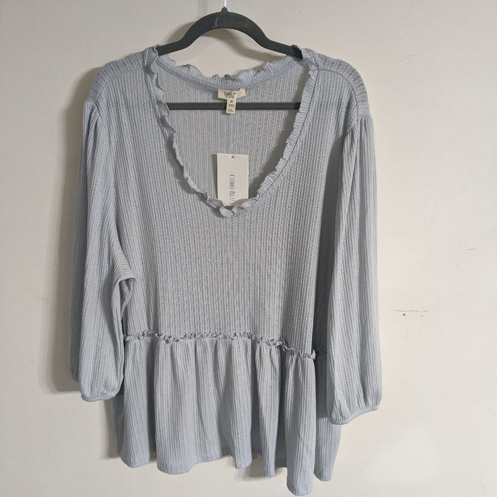 NWT Size3x Baby Blue Long Sleeve Shirt